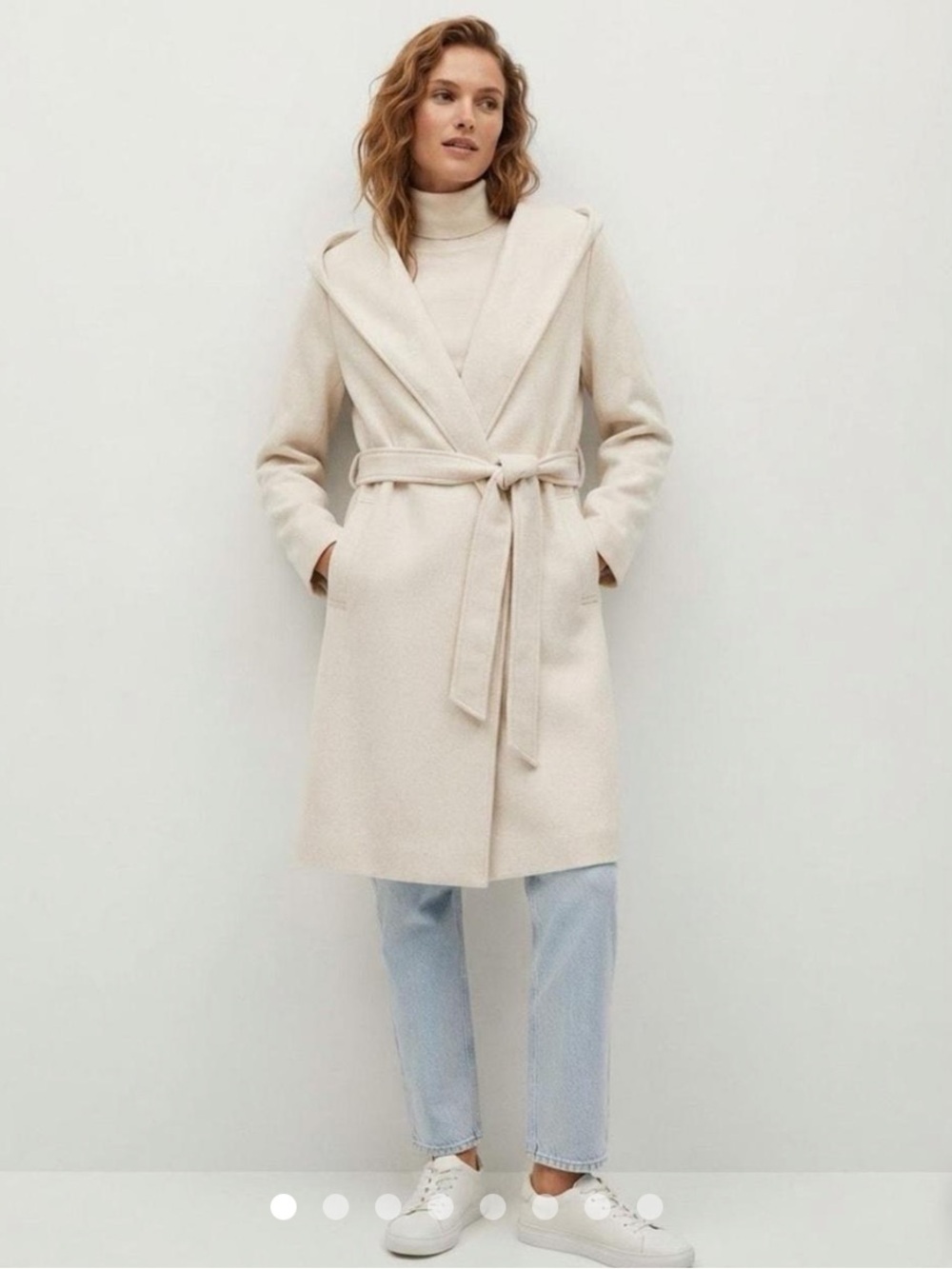 Zara Cream Wrap Trench Coat with Belt